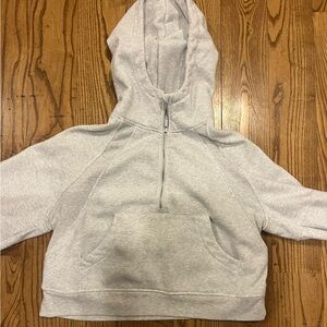 Cozy Light Gray Half-Zip Hoodie